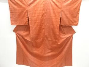 よろけ縞模様織り出し手織り紬着物